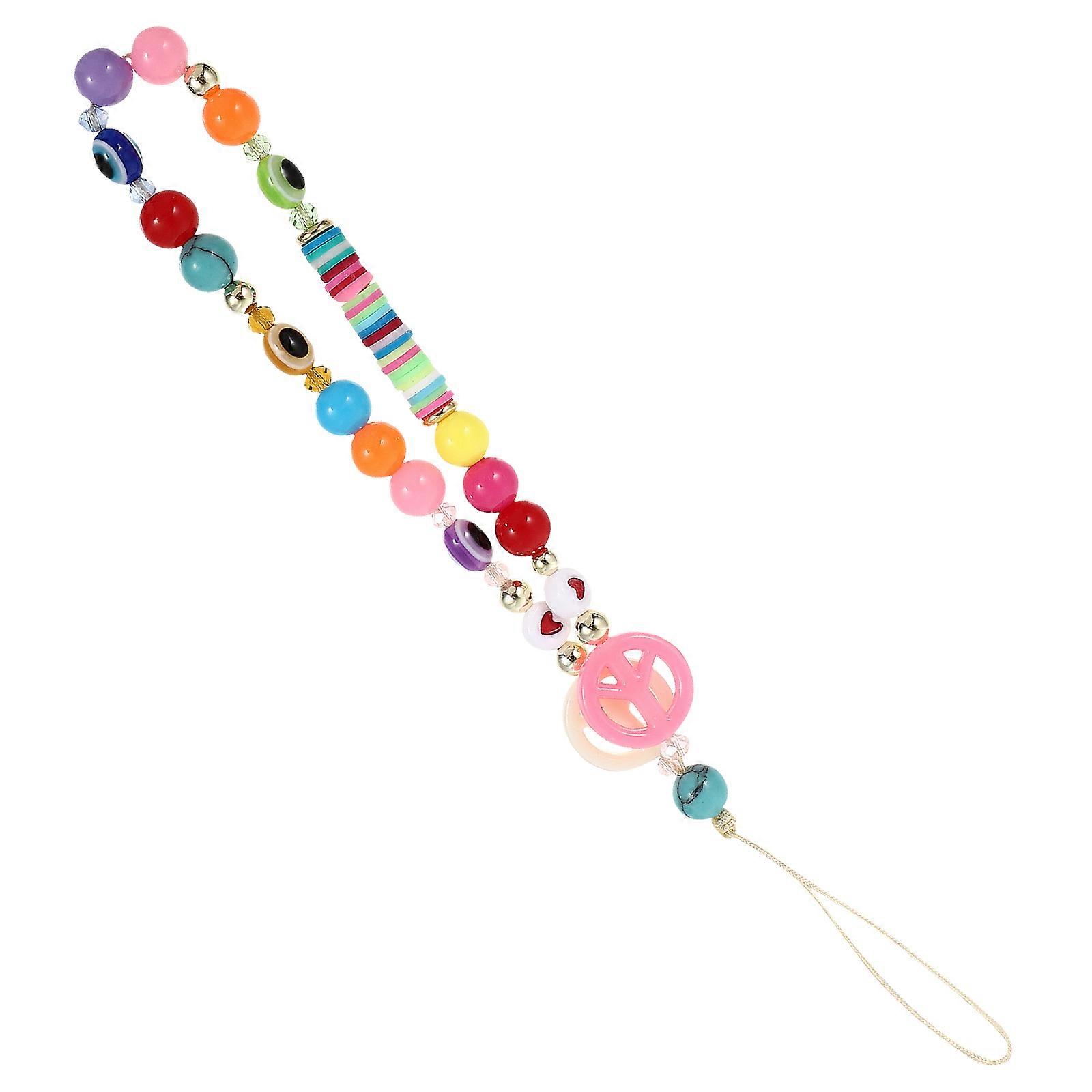 Phone Lanyard Creative Bead Strap for Cellphone with 1Pcs Candy Color