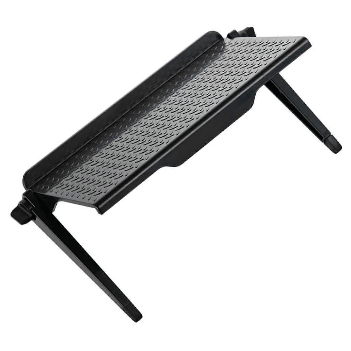 Computer Screen Shelf Platform With AntiSlip Concave Surface And Pads, NoDrill Monitor Stand Black For TV/Desk Storage