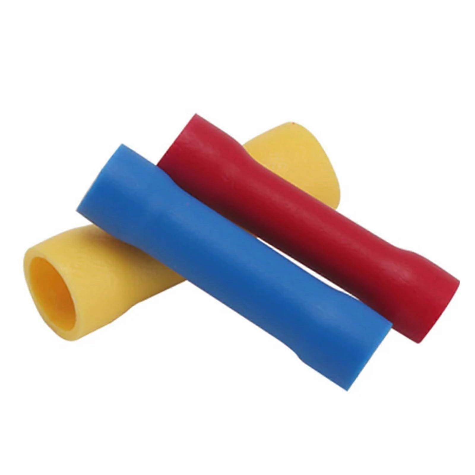 100 Pack Insulated Straight Wire Crimp Connectors for Secure Electrical Butt Connections