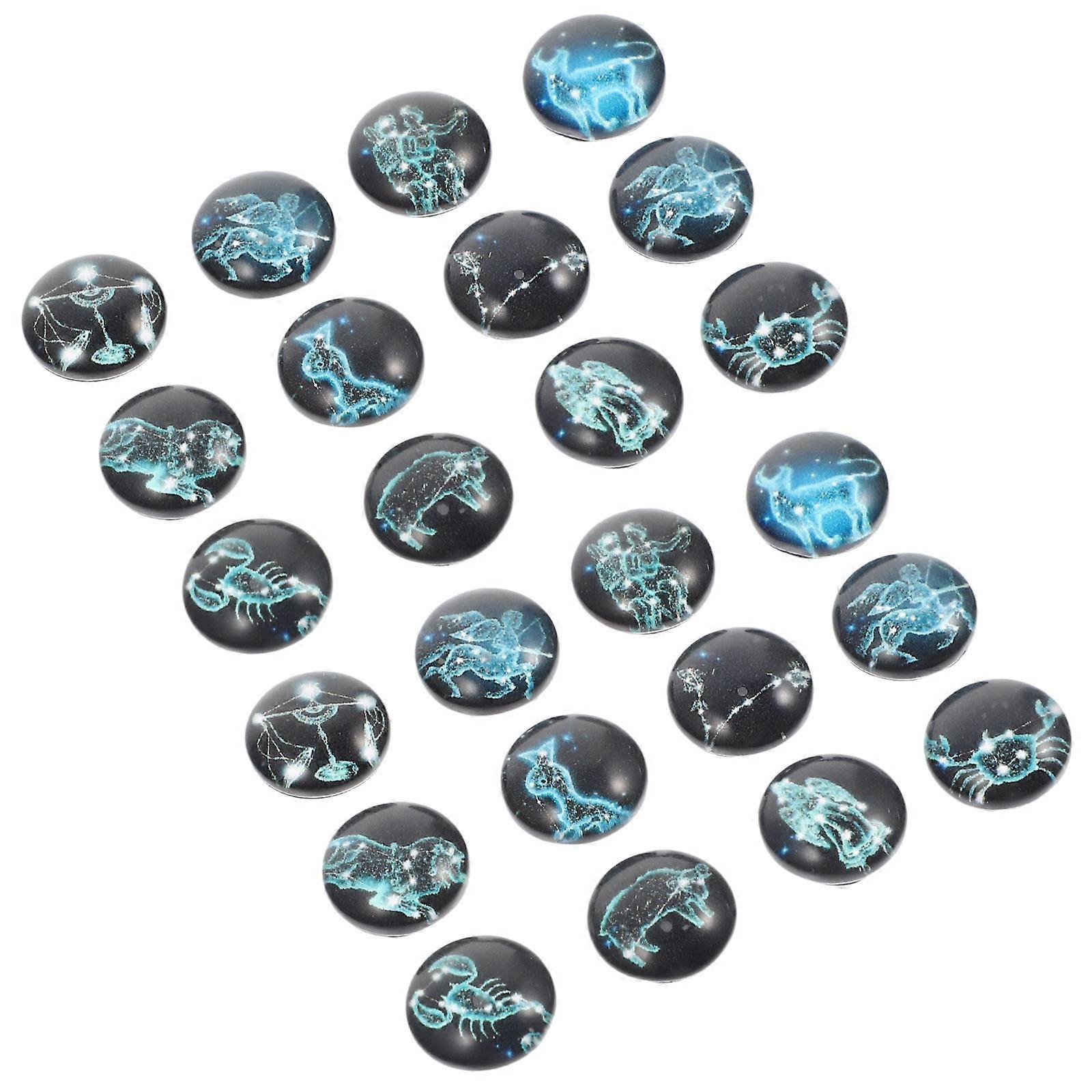 Zodiac Sign Pattern Cabochons for DIY Jewelry Making 120Pcs