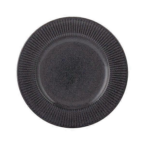 Black Dinner Plate 21cm Reactive Glaze Ceramic Side Plate Elegant Modern Durable Stoneware