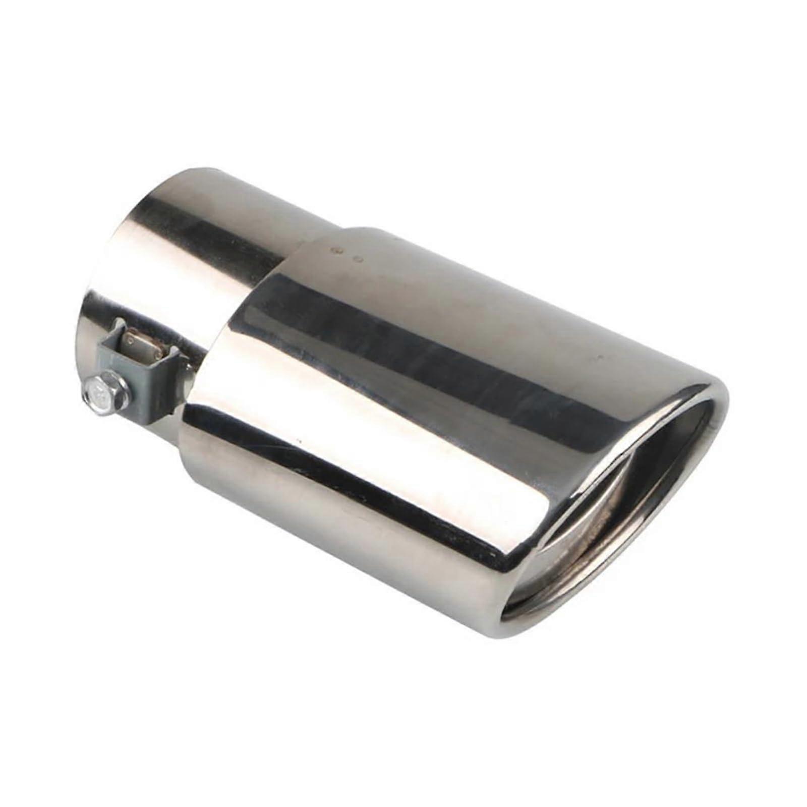 Car Exhaust Tip Stainless Steel Single Outlet Chrome Tail Pipe Universal Fit Rustproof