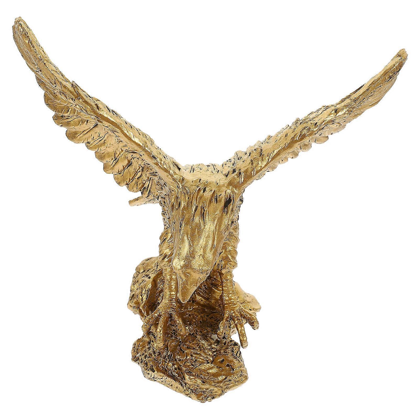 Desktop Eagle Sculpture Eagle Shaped Figurine Golden Resin For 1Set