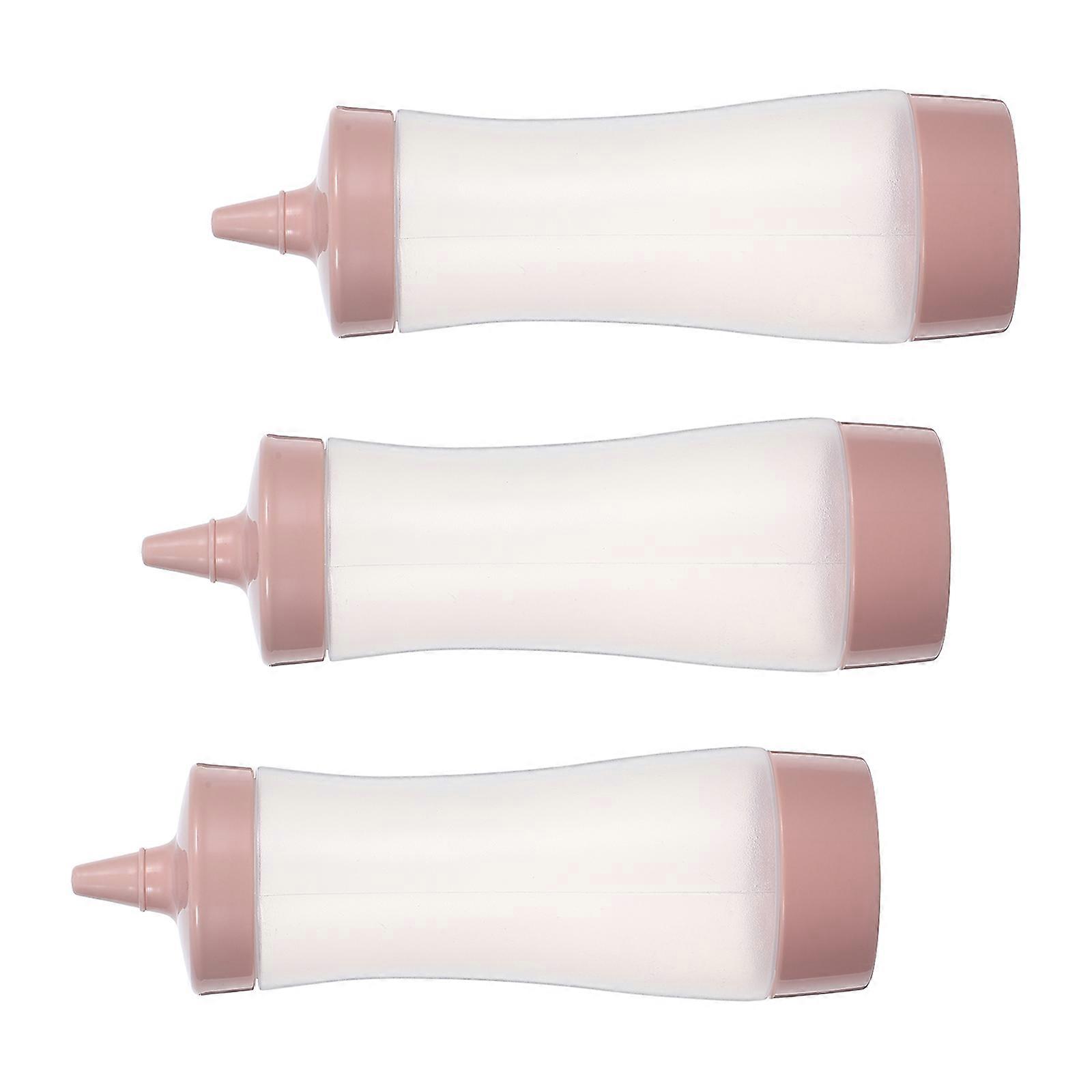 Condiment Bottle Sauce Dispenser for Cooking 3Pcs Pink Squeeze
