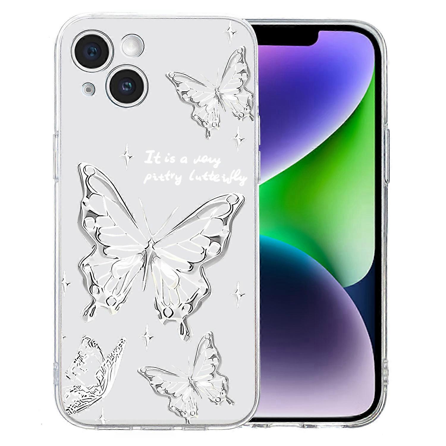 For iPhone 14 Plus TPU Phone Case Pattern Printing Back Cover Scratch Protection
