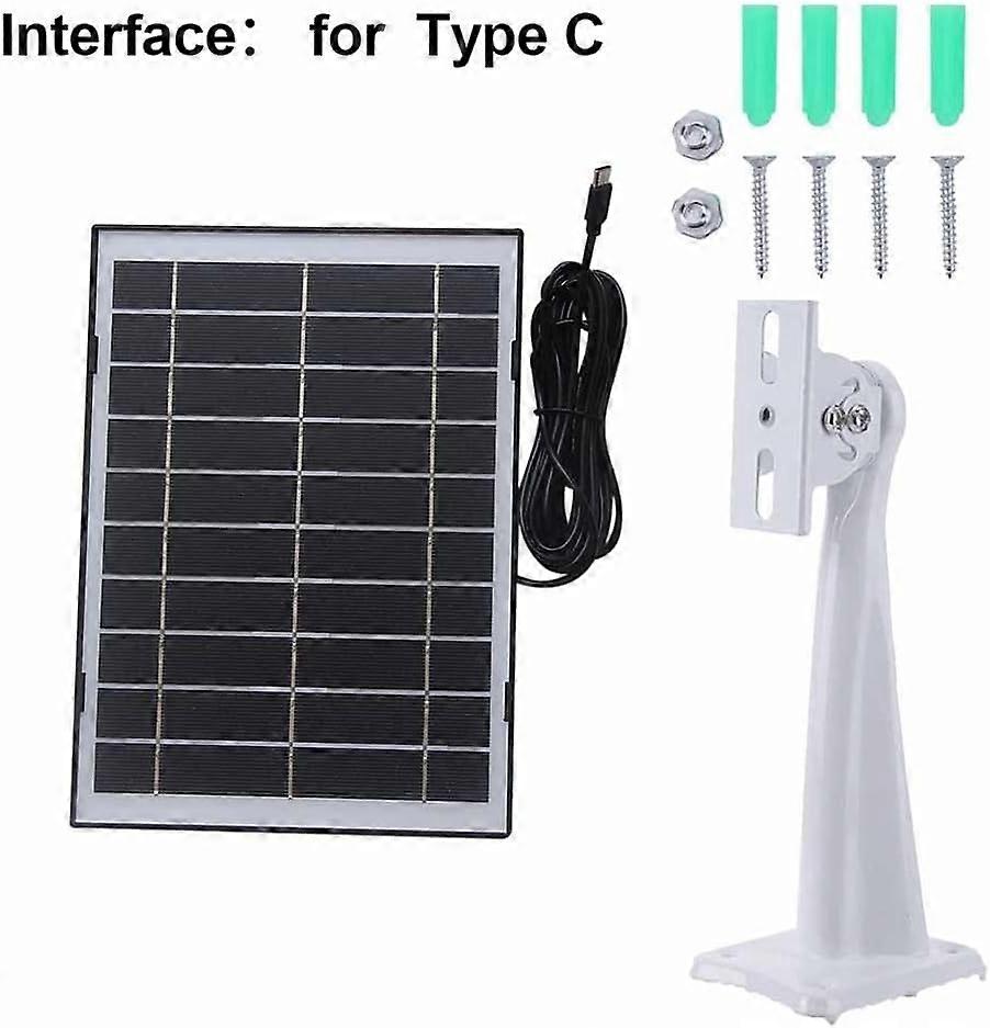 5V 8W Solar Panel Charger for Cameras and Electronics with Type C Port, Waterproof, 3m Cable