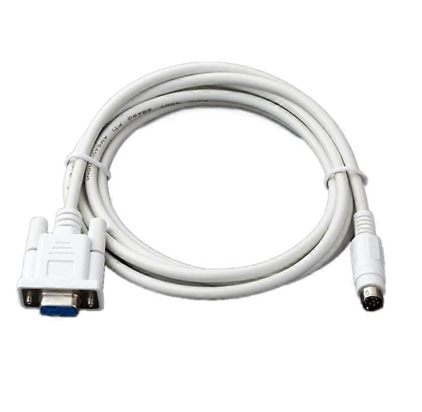 PLC Programming Cable for Delta HMI TK6070 Series FX PLC, 3m Durable White Communication Cord