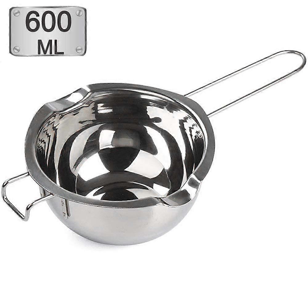 600ml Stainless Steel Double Boiler Pot for Melting Chocolate Candy Candle Making with Handle Ref: 2000