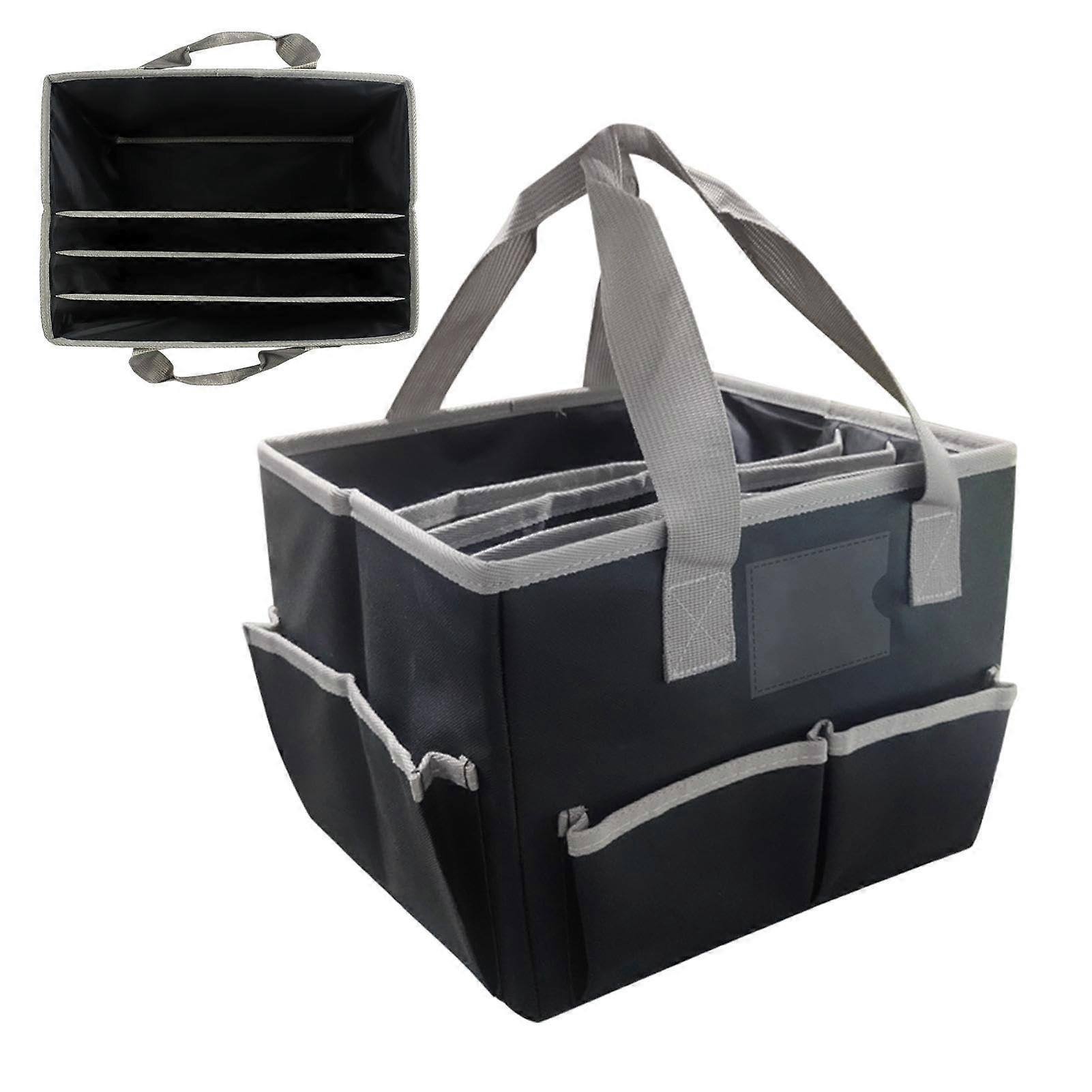 Large Waterproof Canvas Craft Tote Organizer Bag with Multiple Compartments for Supplies