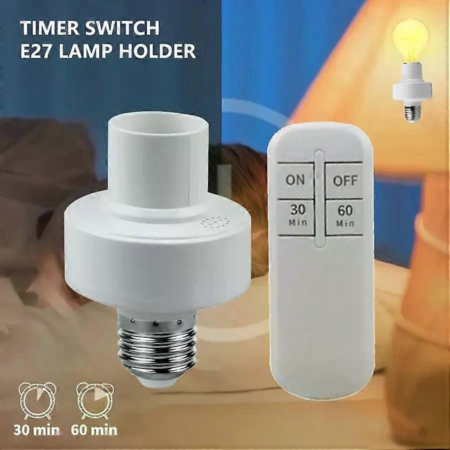 LED Light Bulb Socket E27 Wireless RF Remote Control Lamp Holder Timer Switch Long Distance 85-265V for Downlight Pendant