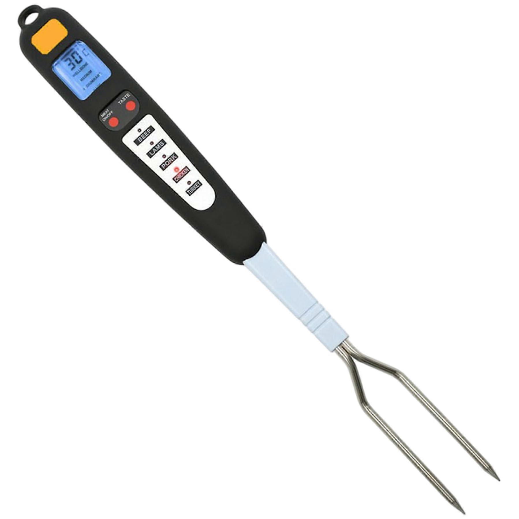 Digital Meat Thermometer with Stainless Steel Probe, Instant Read, LED Display for Grilling Cooking