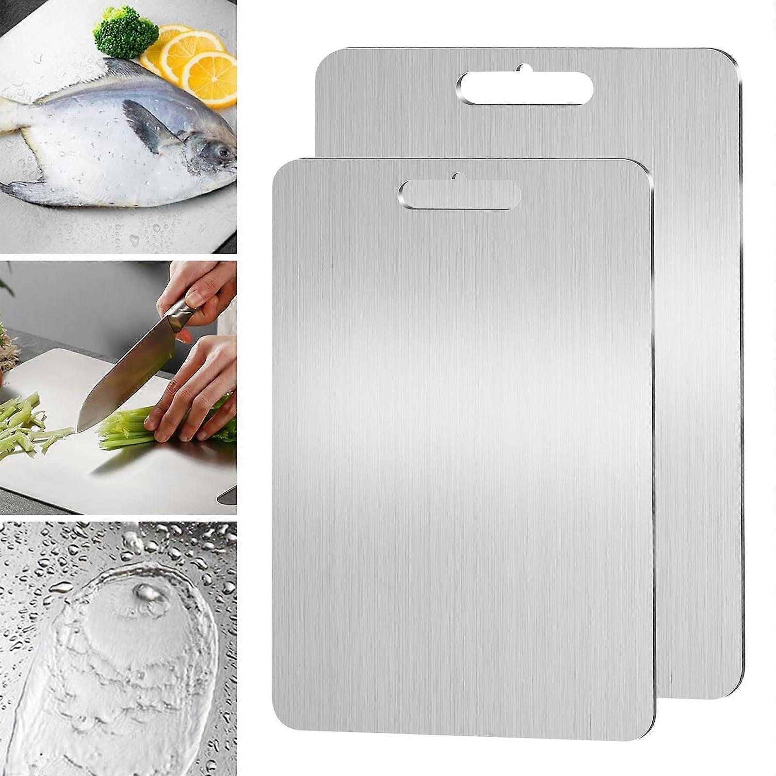 Titanium Cutting Board Set 2 Pack DoubleSided ScratchResistant Nonporous Hygienic Kitchen Board