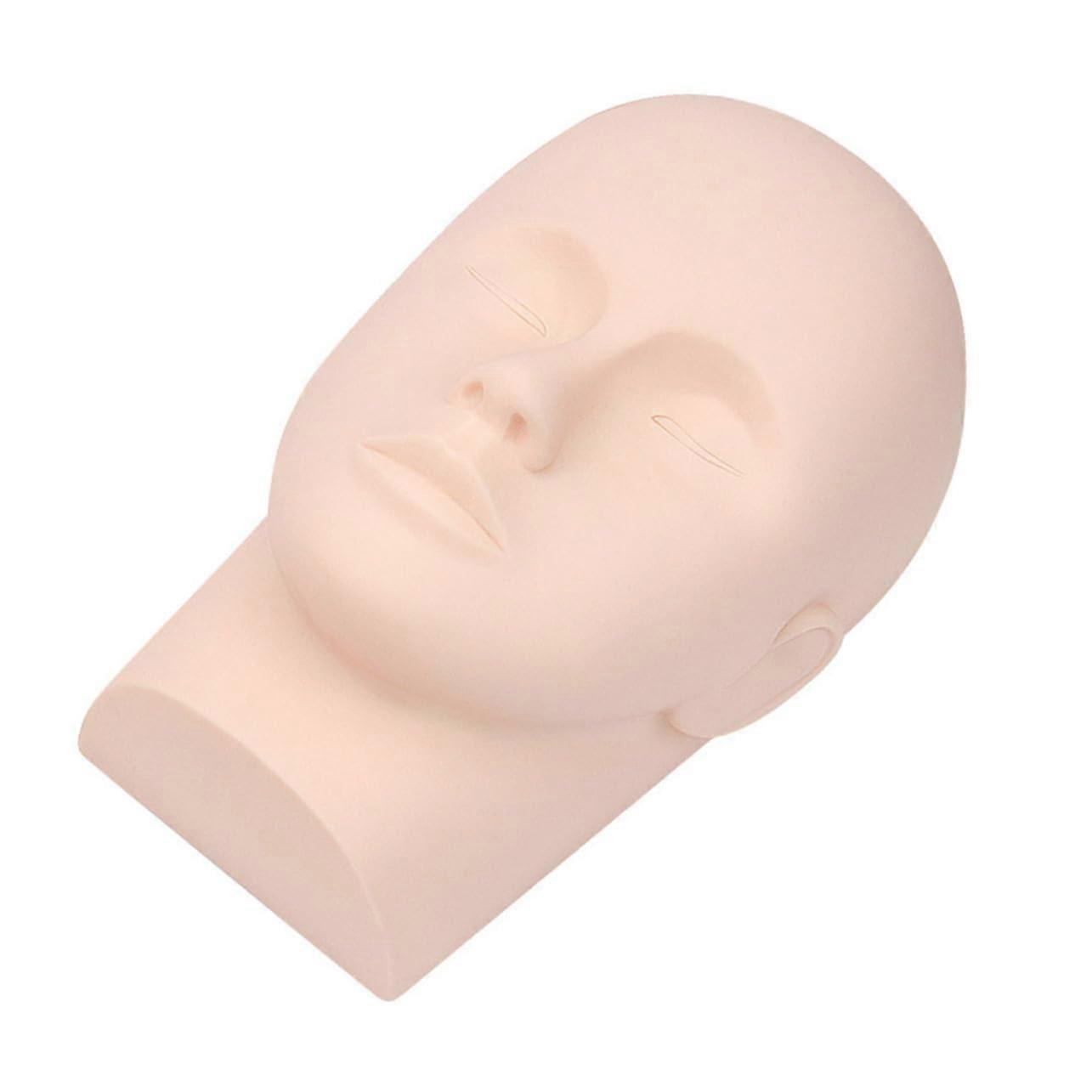 Eyelash Extension Mannequin Head with Realistic Human Texture, Durable Reusable Lash Practice Head for Beginners