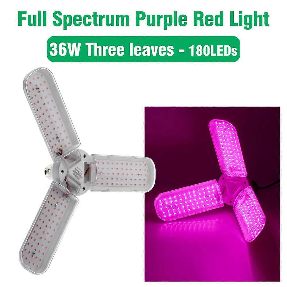Foldable Led Grow Light Bulb E27 24w 36w 48w Full Spectrum Purple Red