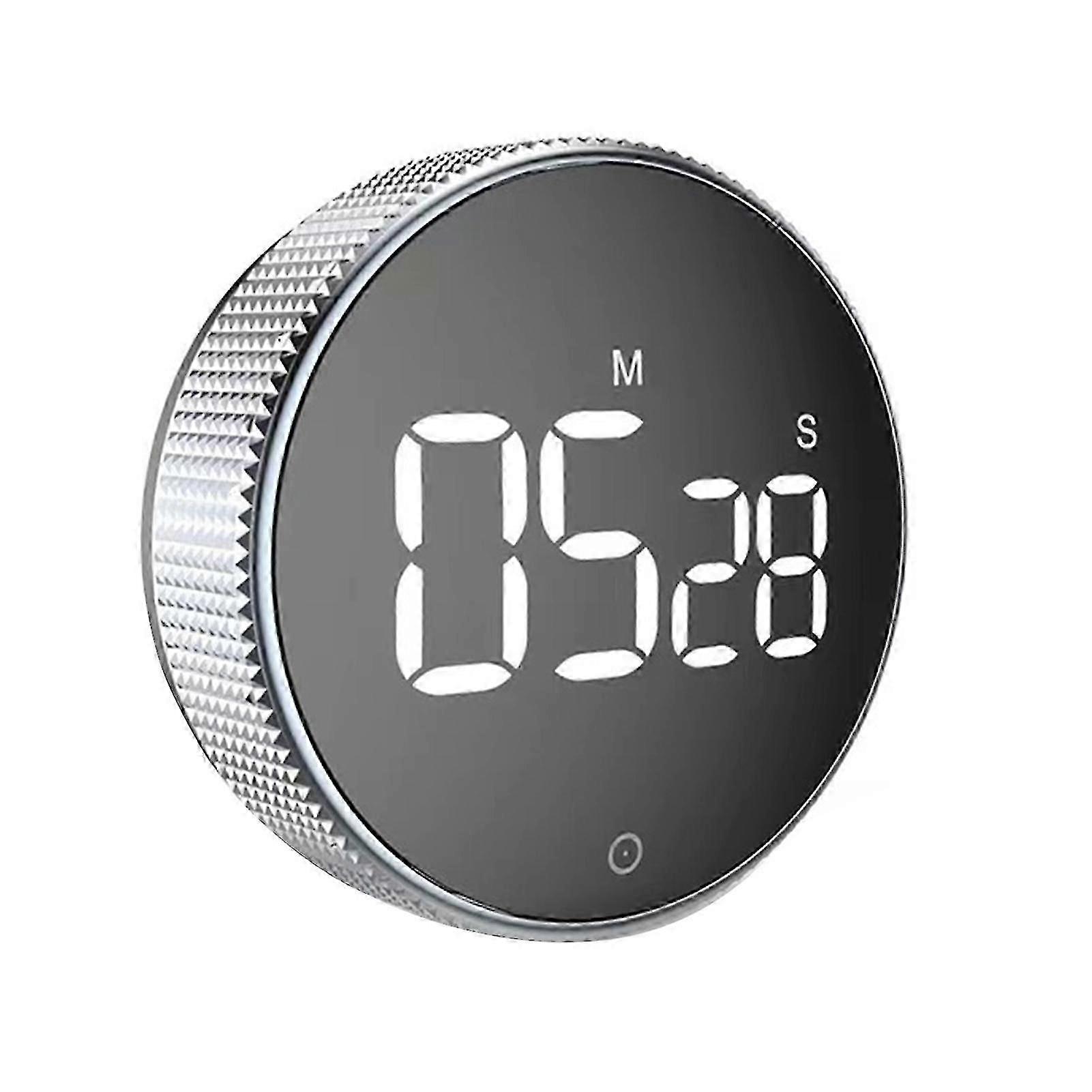 Digital Timer Magnetic Large LED Display Volume Adjustable Students Study Round Kitchen Countdown Cooking Baking Timer la