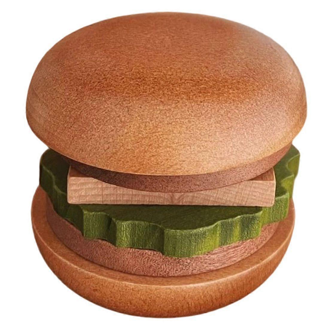 Retro Creative Fun Hamburg Insulation Solid Wooden Coasters Home Multi-Functional Layered Building Blocks Ornaments
