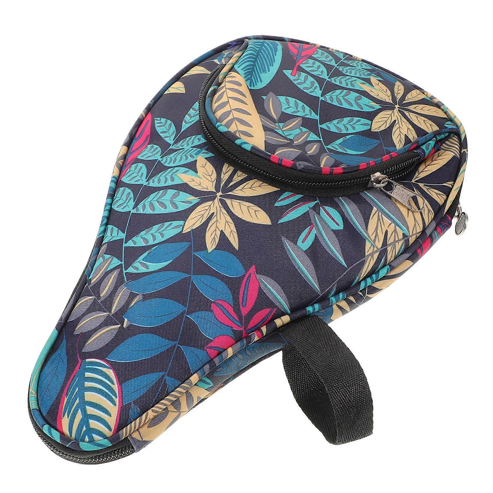 Large Gourd Shaped Table Tennis Paddle Case with Stylish Leaf Pattern Lightweight Ping Pong Racket Cover