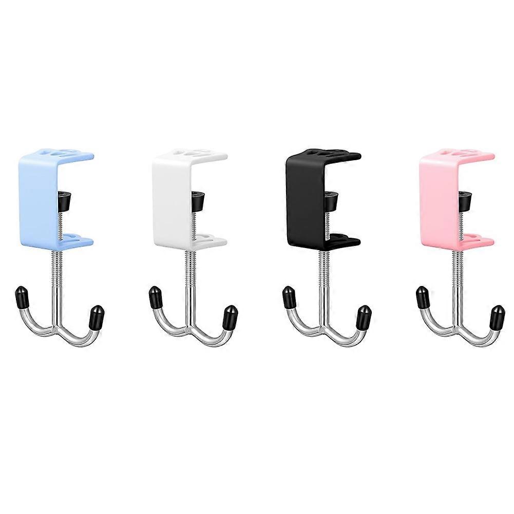 4-Pack Detachable Movable Hook Adjustable Hooks for Table & Desk, Double-Hook Heavy-Duty Bag Holder