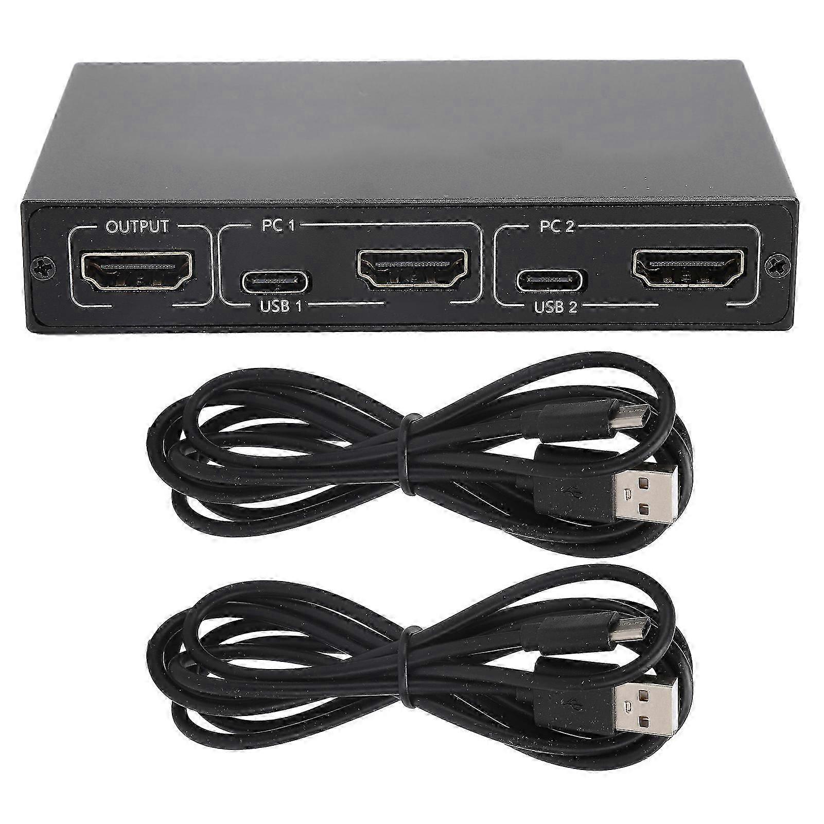 2 in 1 Out Switch High Definition Multimedia Interface Signal Source Sharing Device with Cable