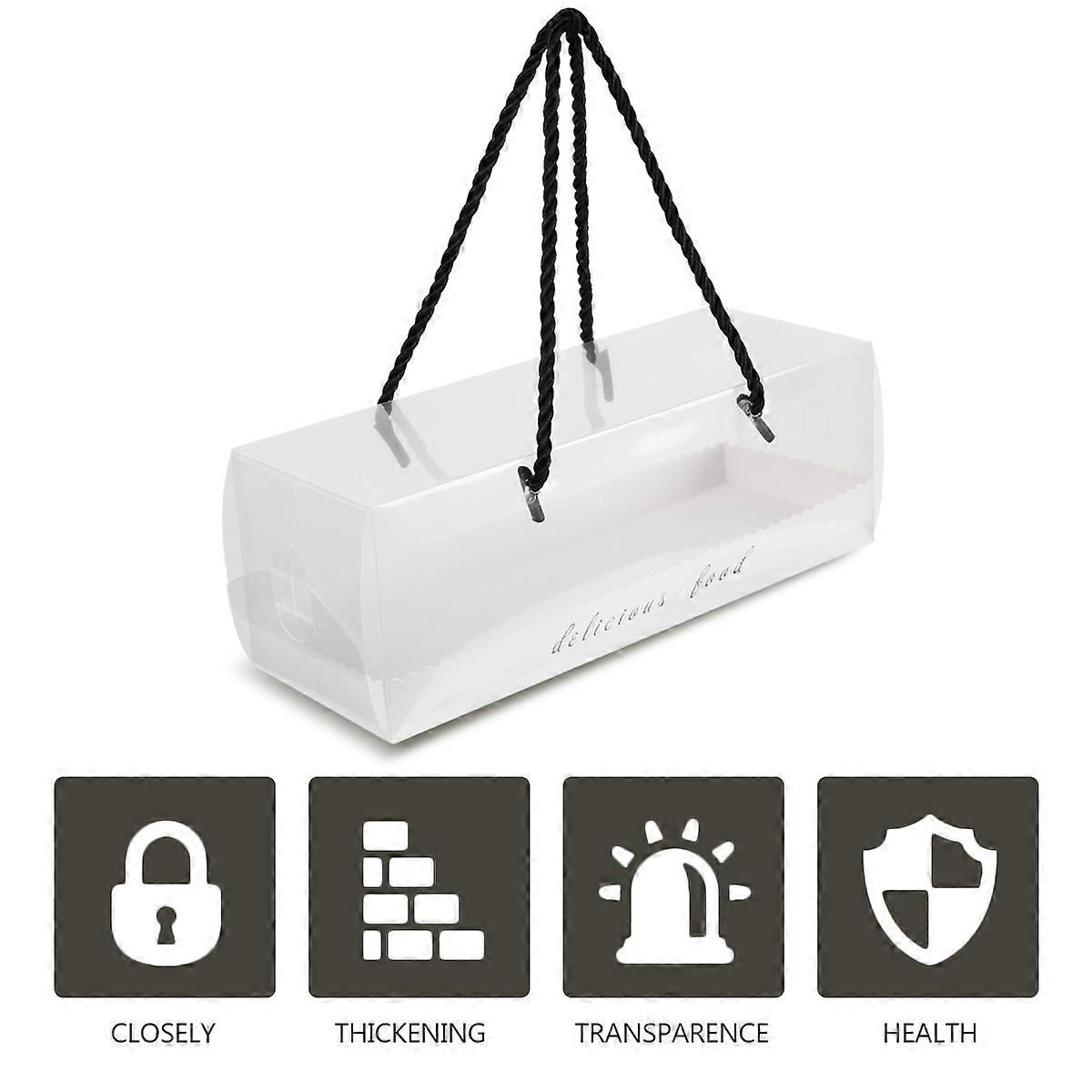 Cake Box Container Portable Packing Boxes for Storage Use 10Pcs Black Material