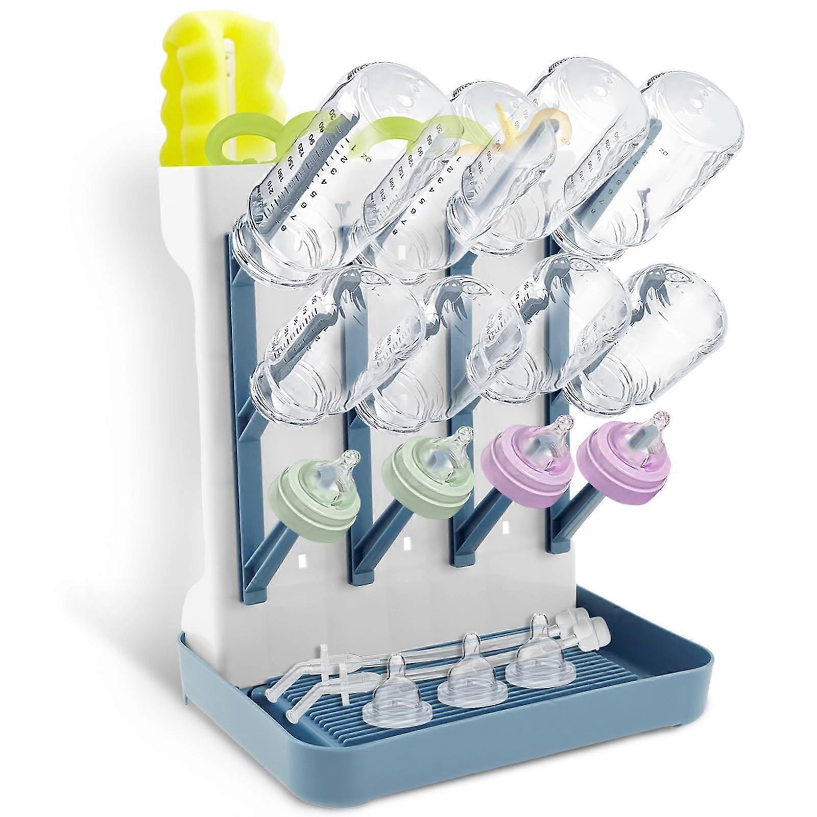 Baby Bottle Drying Rack Vertical SpaceSaving Holder with Removable Drip Tray Holds 12 Items