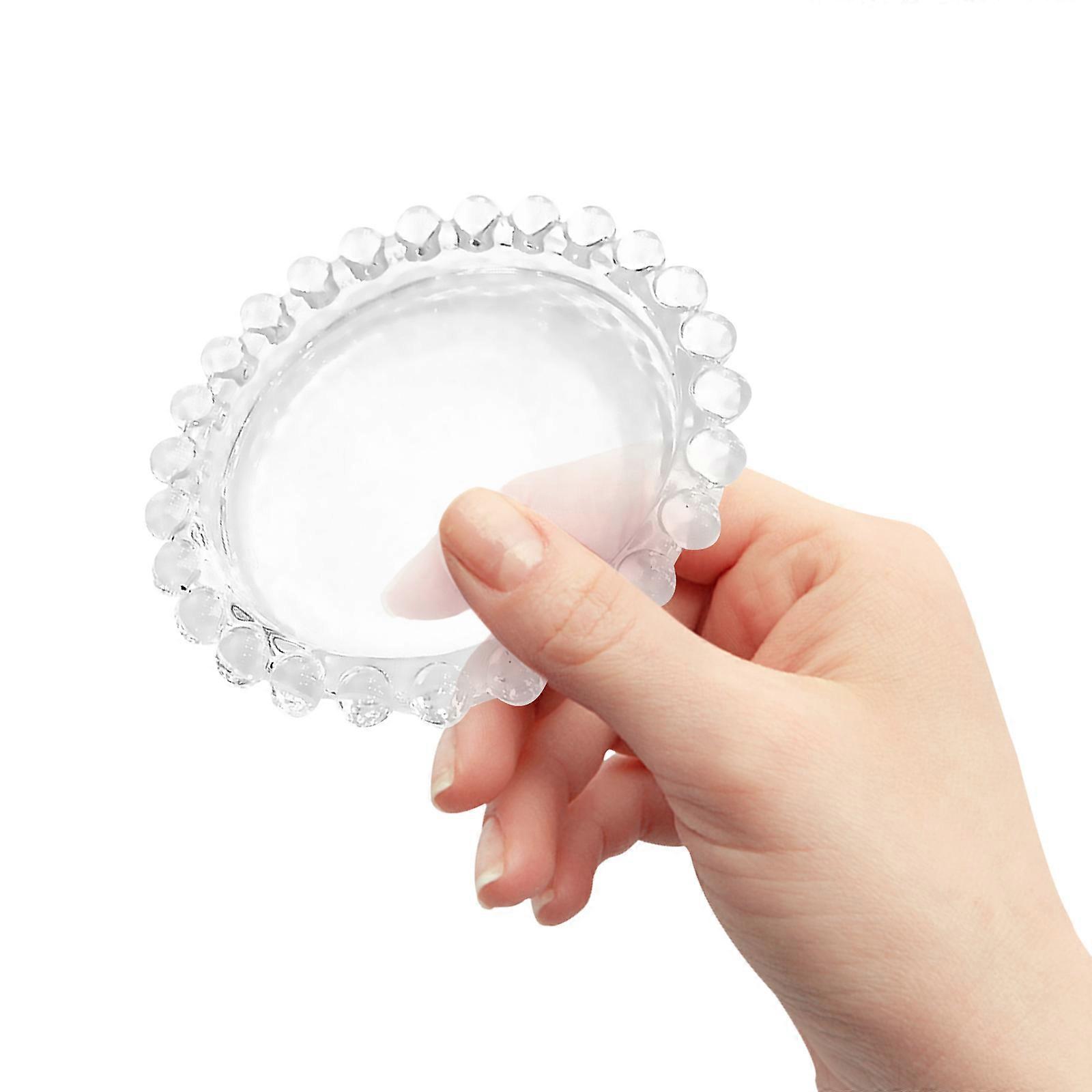 Glass Dish for Kitchen Use 1Pcs Transparent Fashion Daisy Pattern Plate