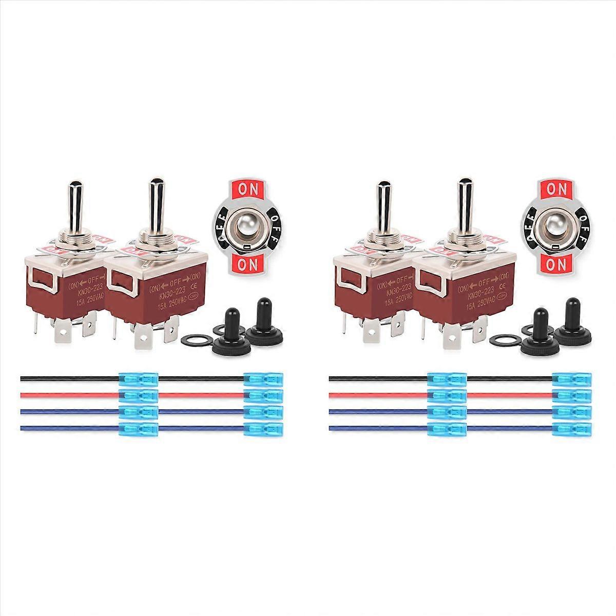 4Pin Reverse Polarity Toggle Switch 2PCS 12V Momentary Rocker Switch