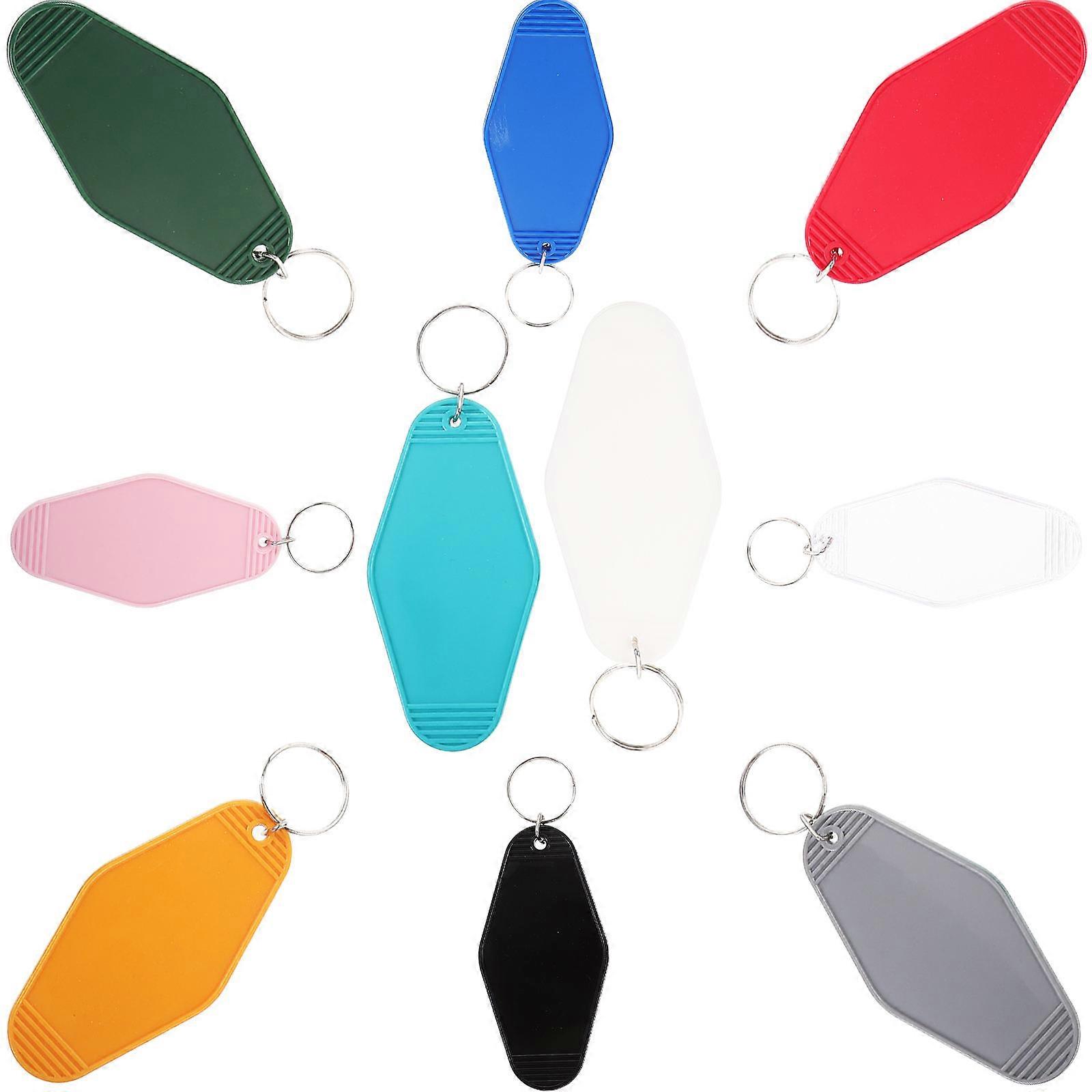 Blank Plastic Luggage Tag Keychain Labels Black for Classification 60Pcs