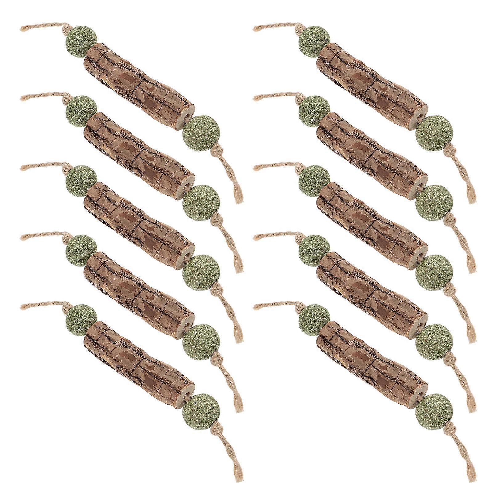 Silvervine Catnip Toy Stick for Cat Teeth Cleaning 10Pcs Chewing Set