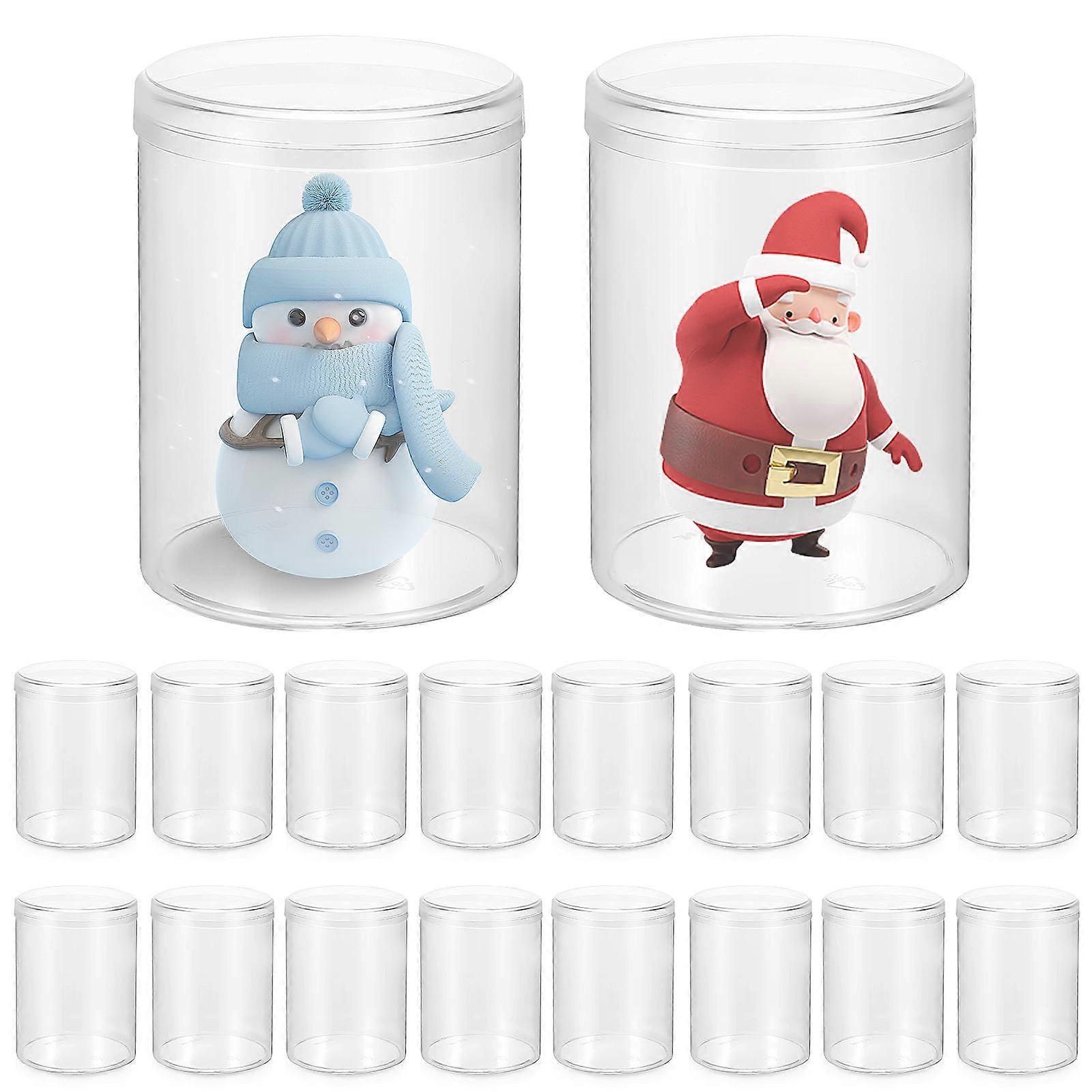 Plastic Display Box Display Cases for Storage Use 18Pcs Transparent Cylinder Set