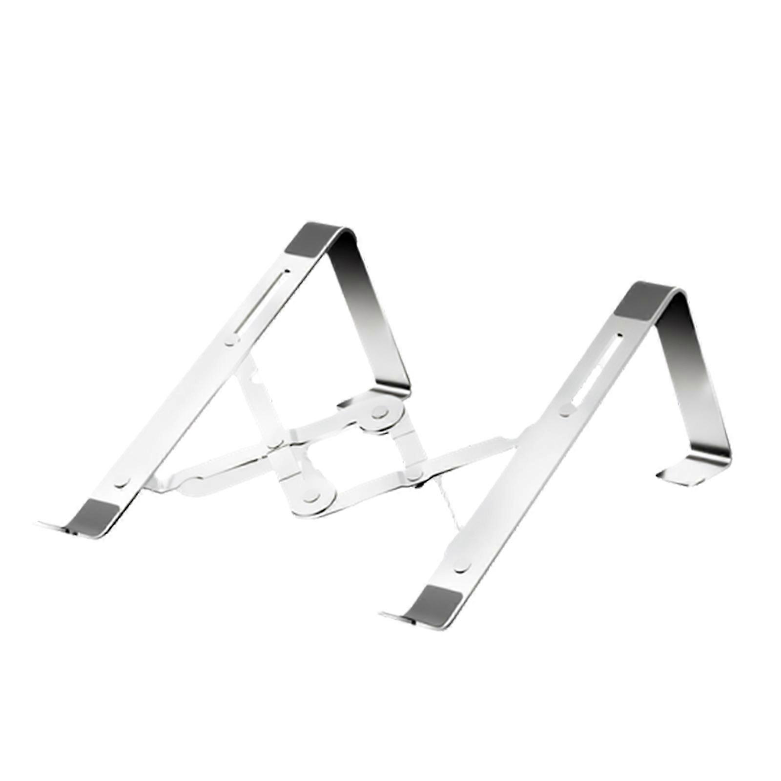 Foldable Computer Risers, Metal Notebook Support with AntiSlip Silicone Pad for Computer Notebook Tablets  Silver