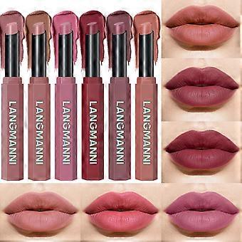6PCS Matte Lipstick Set for Women, Waterproof & Smudge-Proof Lip Makeup Kit, Long Lasting Velvet Finish Nude Pink Red Lip Colour Collection Gift Set