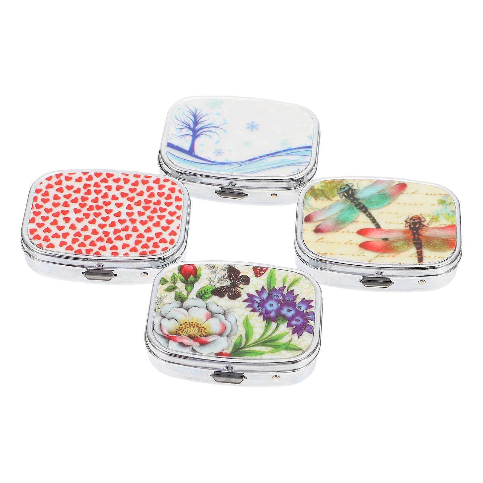 Assorted Color Portable Medicine Boxes Mini Pill Storage Case Containers 1Set