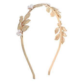 Golden Pearl Headband for Wedding Hair Accessories 2Pcs Set