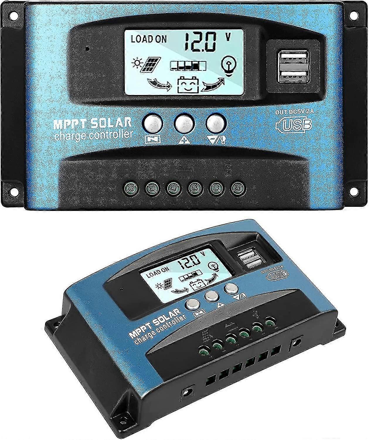 Solar Charge Controller ZRUXE (100A - 12V/24V - Dual USB - LCD Display - Timer - Multi-function Protection)