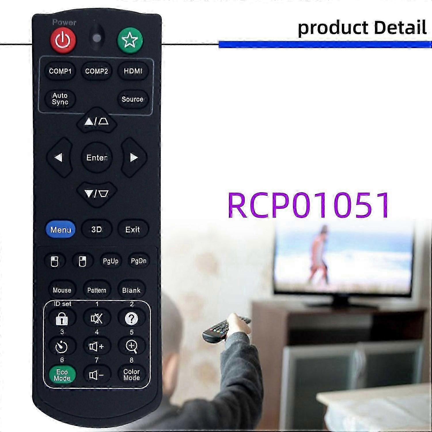 For Viewsonic Projector Remote Control Replacement RCP01051 Infrared Wireless 10m Range