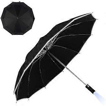 Winddichter Faltschirm mit LED-Licht umgekehrter Regenschirm