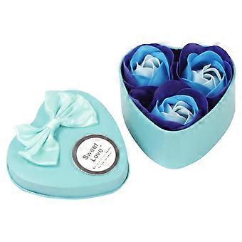 3pcs Heart Scented Bath Body Petal Rose Flower Soap Wedding Decoration Gift Blue