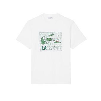 Lacoste Mens Grid Crocodile Cotton T-Shirt