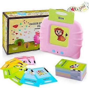 Lernkarten mit Sprachausgabe, Standardfranzösisch, 224 Wörter, 112 Blatt, Augenschutz, Rosa, für Kleinkinder von 1-6 Jahren