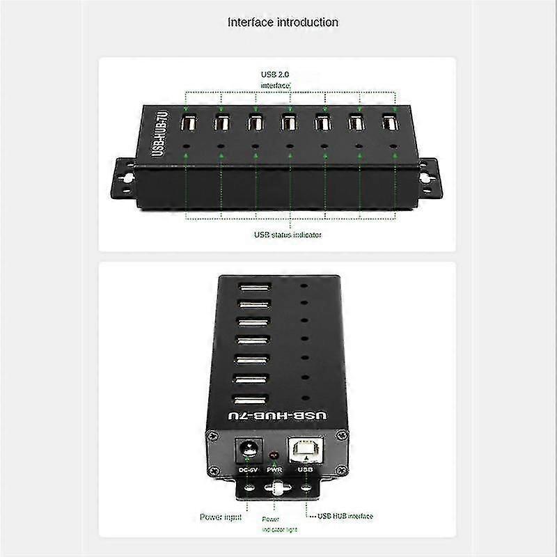 Industrial Grade 7-port Usb Usb2.0 Multi Interface Adapter Us Plug