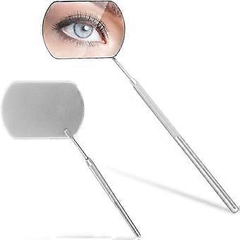 Dww-1 Piece Silver, Portable Square Mirror for Eyelash Extensions, 1 Piece Removable Multifunctional Stainless Steel Mirror for Mouth and Eye Examinat
