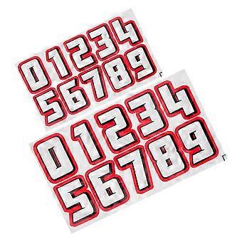 2 Sets Motorcycle Reflective Sticker Small Number Stickers Numbered Stickers Riding Helmet Decals Reflective Helmet Number Decals