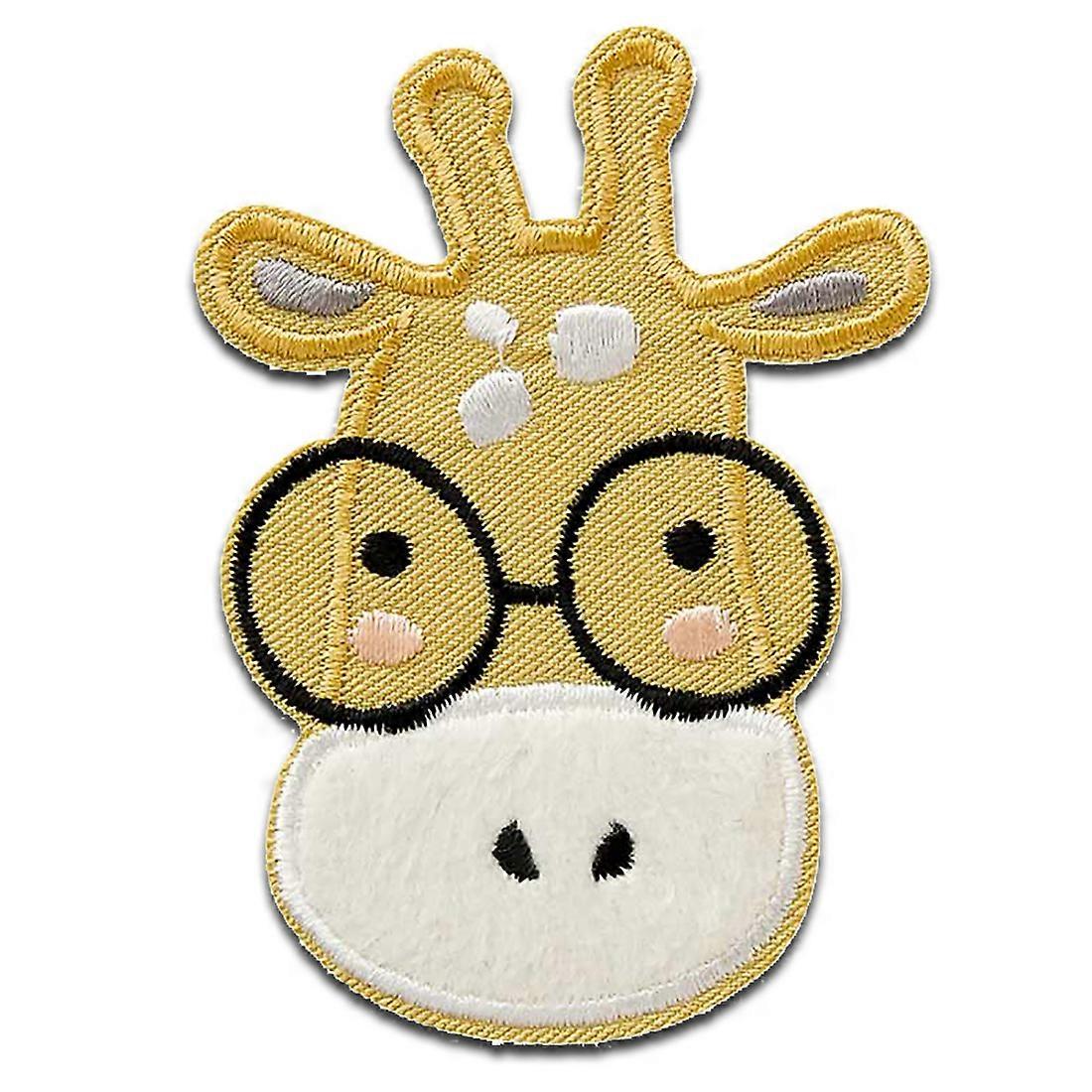 Zoo Animals Giraffe Head - Patch, Iron-on Patch, Iron On Patch, Size: 7.4 x 5.5 cm