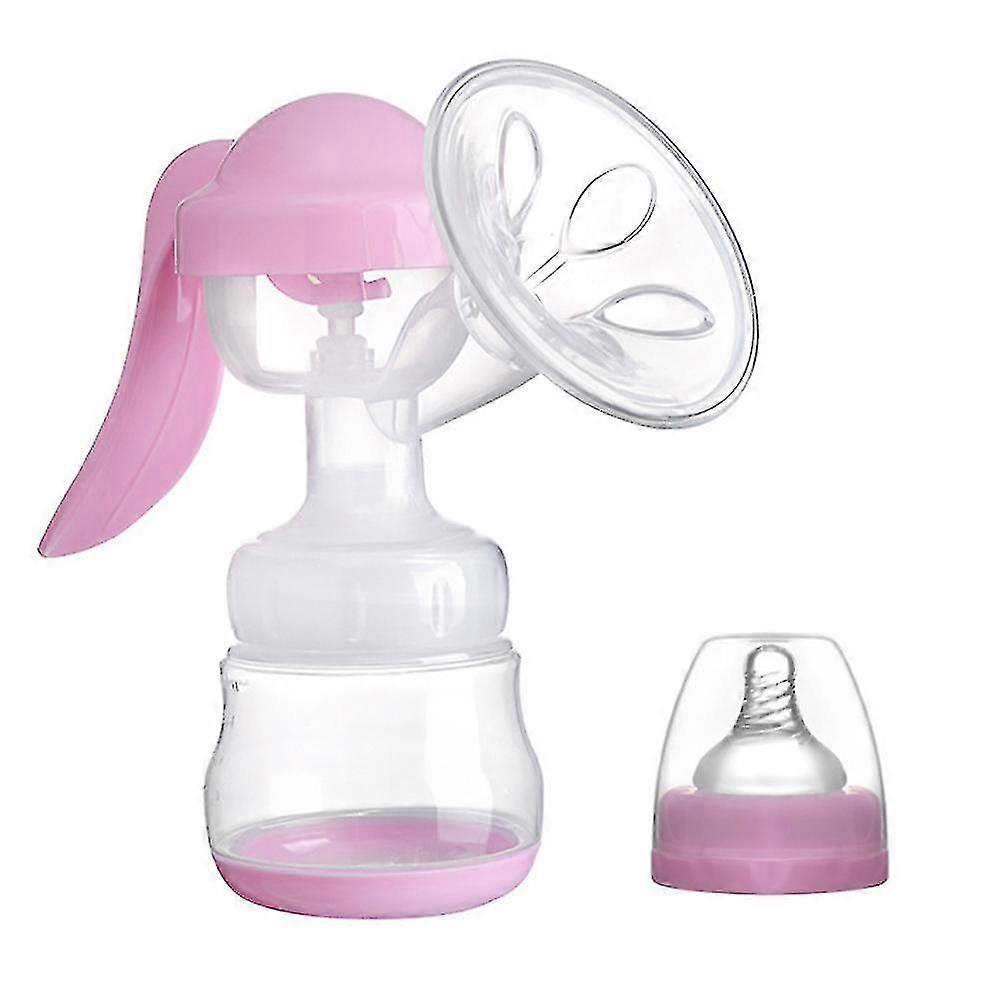 Manuell brystpumpe med melkeflaske, bærbare ammende pumper, manuell amming massasje brystpumpe