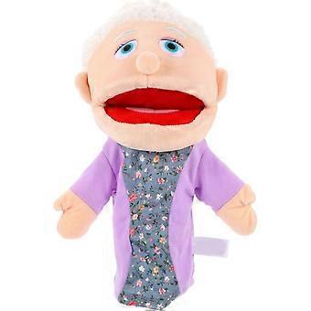 ibasenice Realistic Grandpa Hand Puppet with Movable Open Mouth, Soft Plush Family Figure Toy for Storytelling, Role Play and Teaching, Interactive Ea
