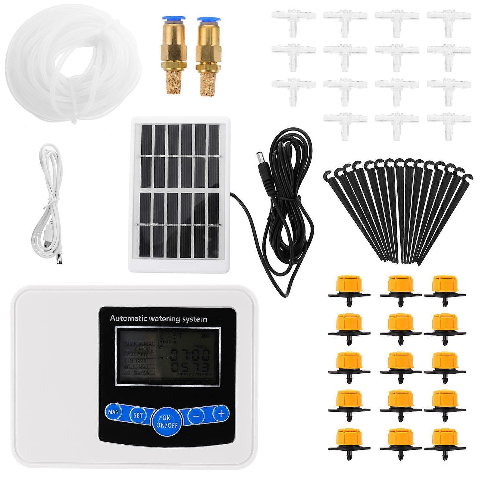 Digital Water Timer Double Pump Watering Timer for 2Sets Lawn Irrigation