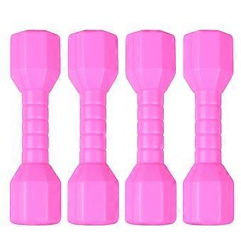 4pcs Children Octagonal Dumbell Outdoor Plastic Fitness Equipment Kids Performance Dancing Tool Exercise Toy (Pink)