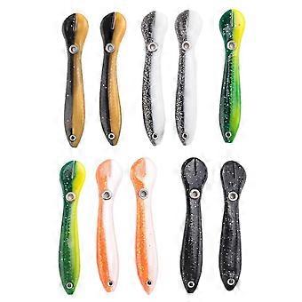 10 pz esca da pesca morbida, esca finta da pesca, esca da pesca per acqua salata e acqua dolce, nuoto lento affondamento