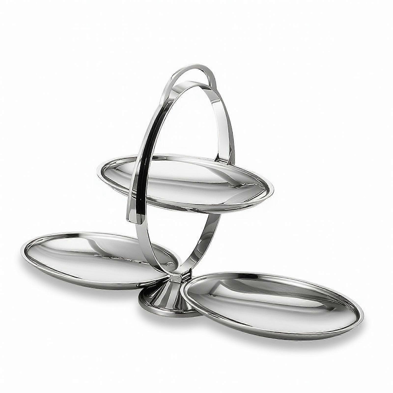 3-Tier Folding Tray Foldable Tiered Serving Tray Space-Saving Folding Serving